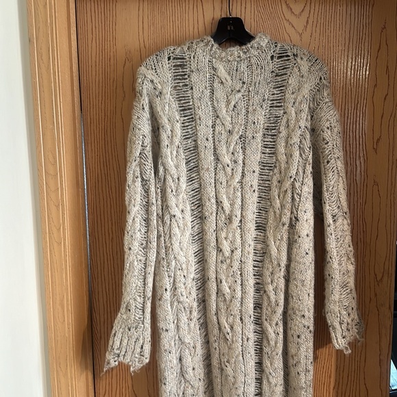 Zara Cable Knit Torn Coat Cardigan - Picture 9 of 16